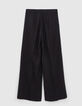Girls’ black Lyocell® wide trousers with darts-4