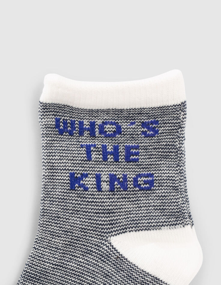 Baby boys' navy/grey/striped socks-4