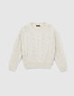 Silberfarbener M&auml;dchentwiststrickpullover-1