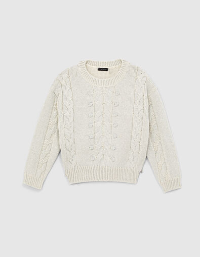 Silberfarbener M&auml;dchentwiststrickpullover - IKKS