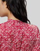 Rode midi-jurk tagprint Dames-3