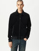 Cardigan zippé noir maille velours côtelée Homme-2