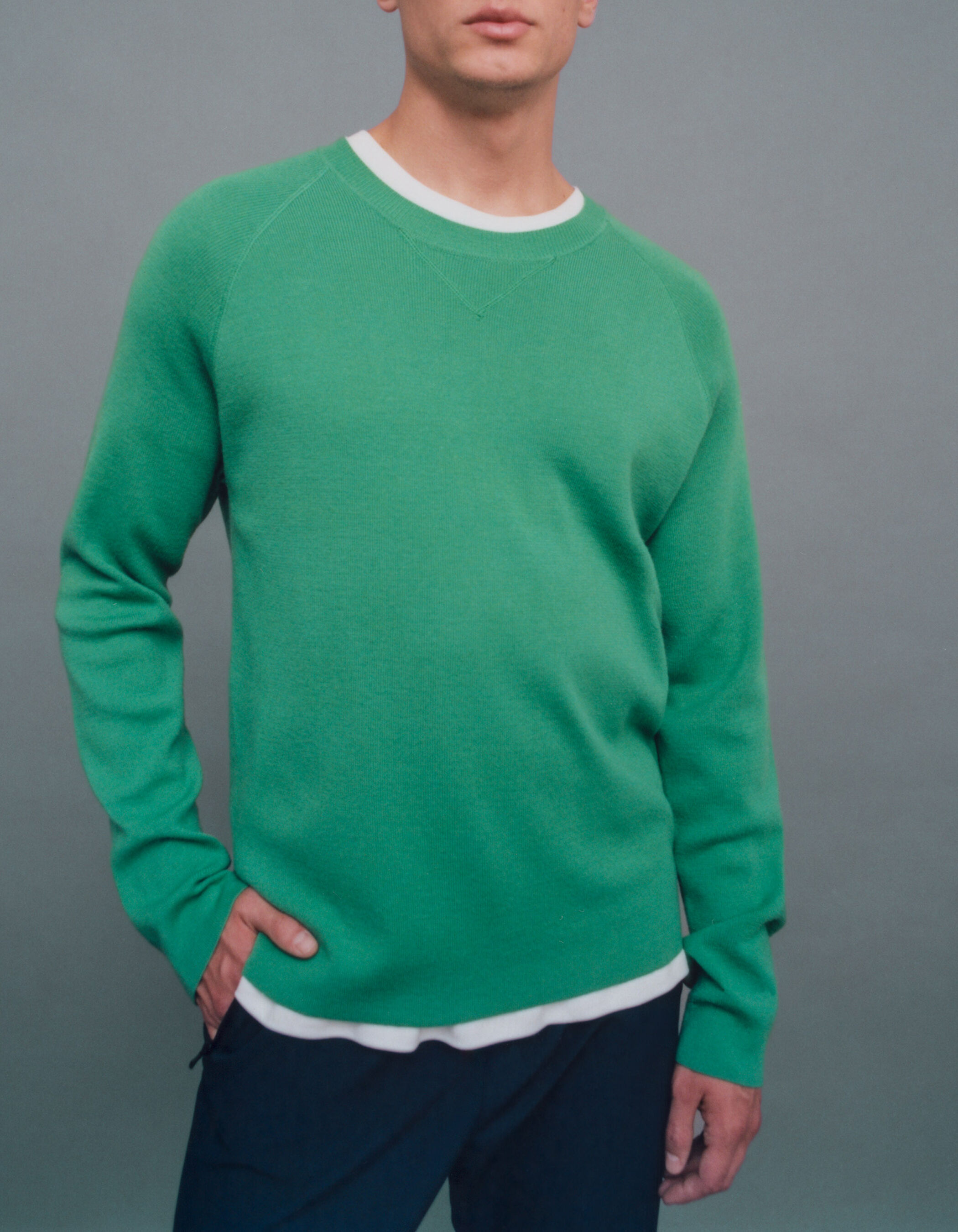 Pull vert tricot DRY FAST Homme