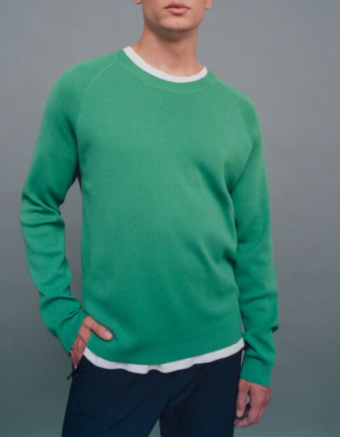 Jersey verde punto DRY FAST hombre