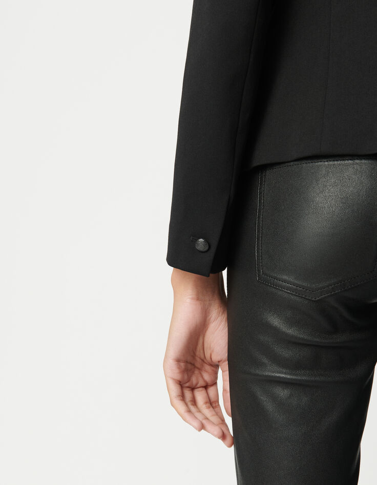 Americana twill negra entallada mujer-5
