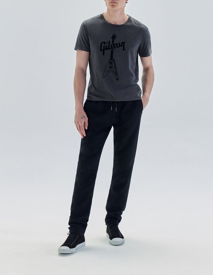 Graues Herren-T-Shirt mit E-Gitarre GIBSON-2