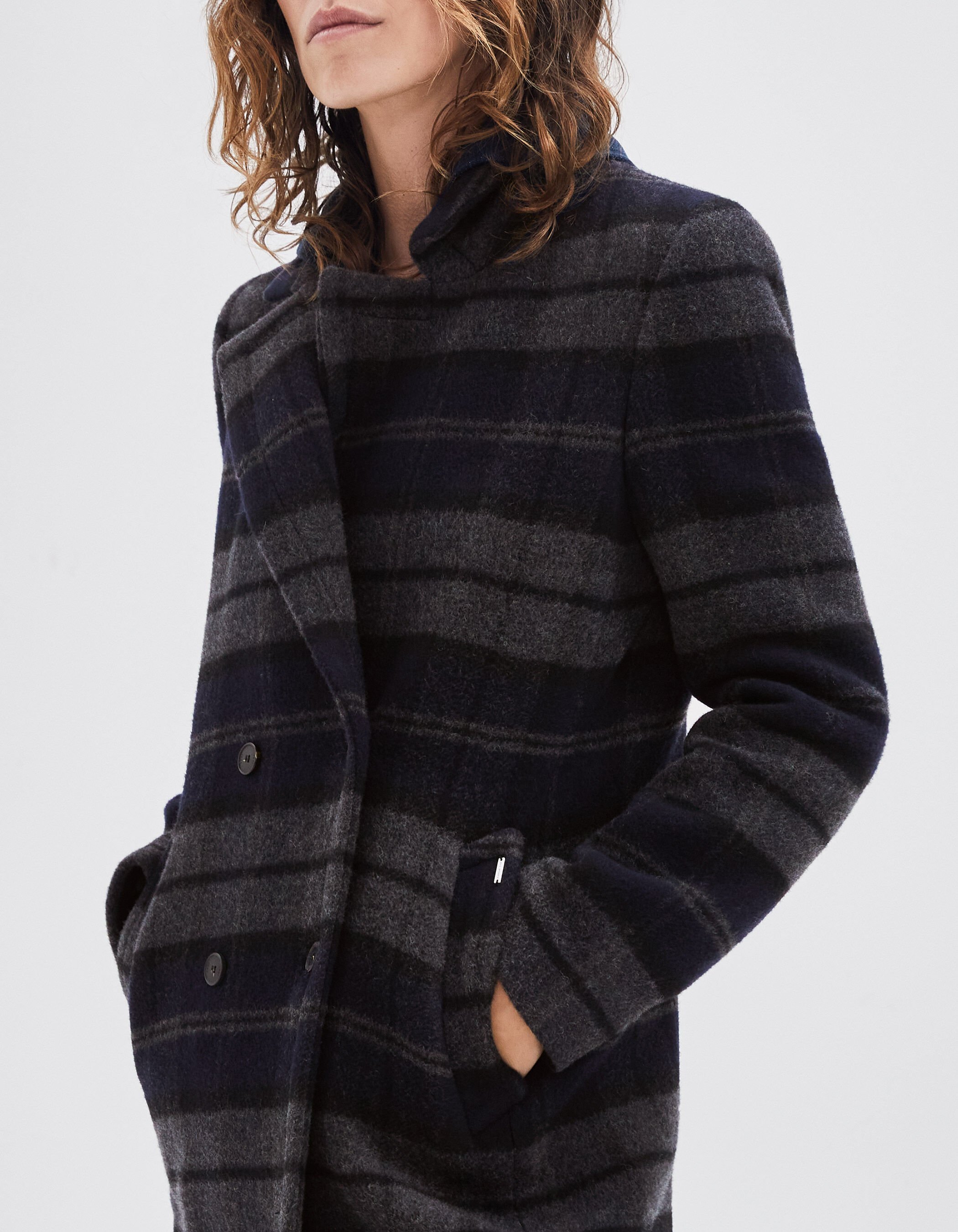 Manteau en laine hotsell à carreaux femme