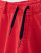 Bermuda rouge moyen à ceinture élastiquée garçon-4