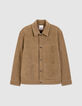 Beige su&egrave;de herenjas met opgestikte zakken-6