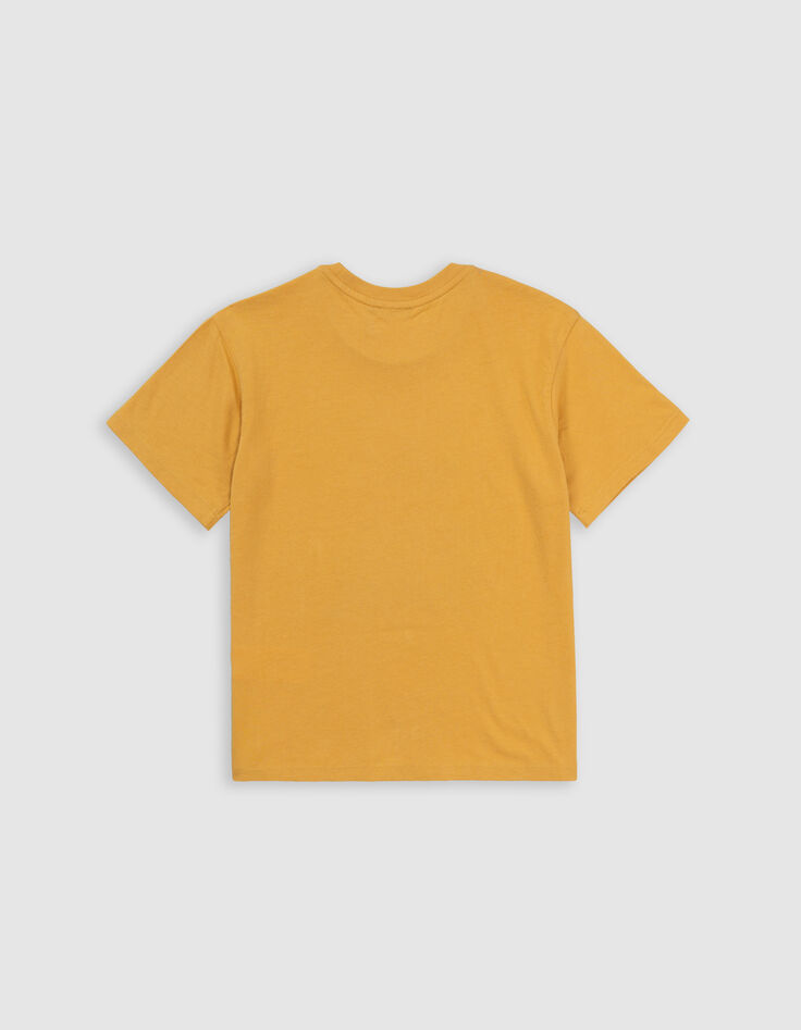 T-shirt jaune coton bio tigre sur arbre garçon-4