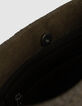 Sac seau kaki raphia tress&eacute; double anse Femme-7