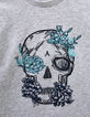 Camiseta gris claro con calavera bordada niño -2