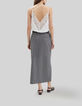 Pure Edition-Lange zwarte faux-uni rok Dames-2