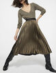 Midi-Damenplisseerock mit Metallic-Finish-6