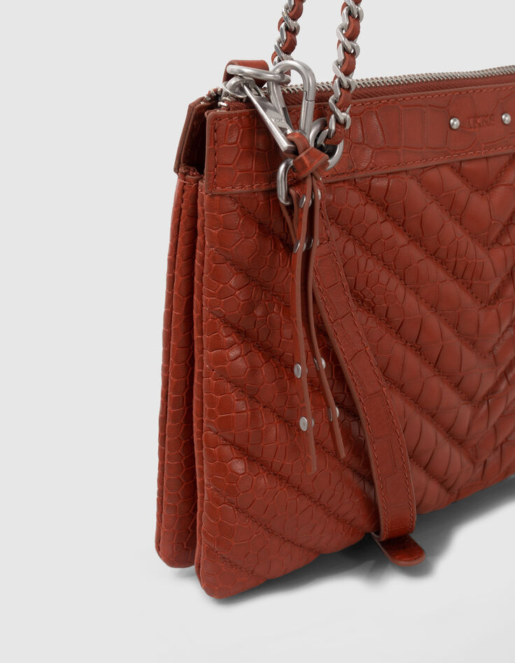 Damen-Clutch 1440 Reporter aus Leder in Orange-5