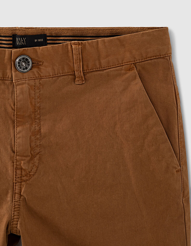 Boys’ dark brown chinos with braid waistband-2