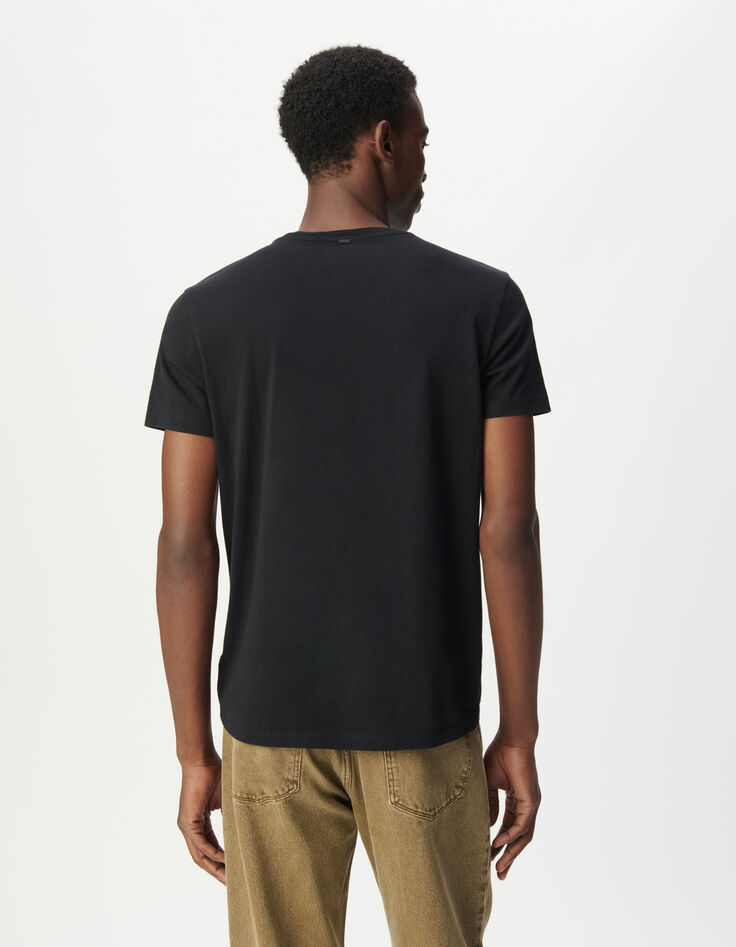 Schwarzes visuelles Porträt T-shirt Herren-3