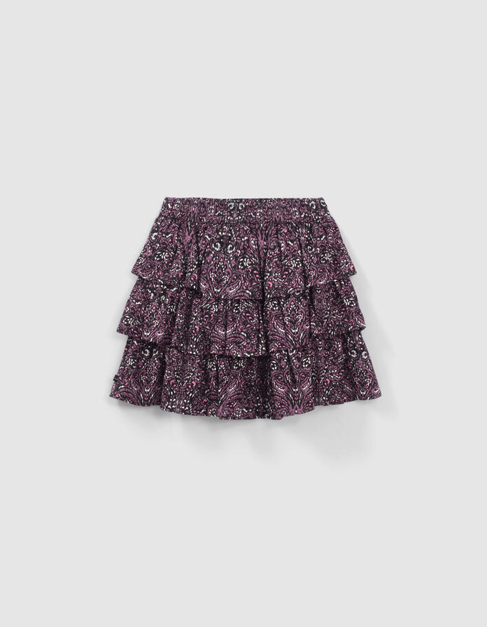 Falda rosa LENZING™ ECOVERO™ con estampado cachemira niña-4