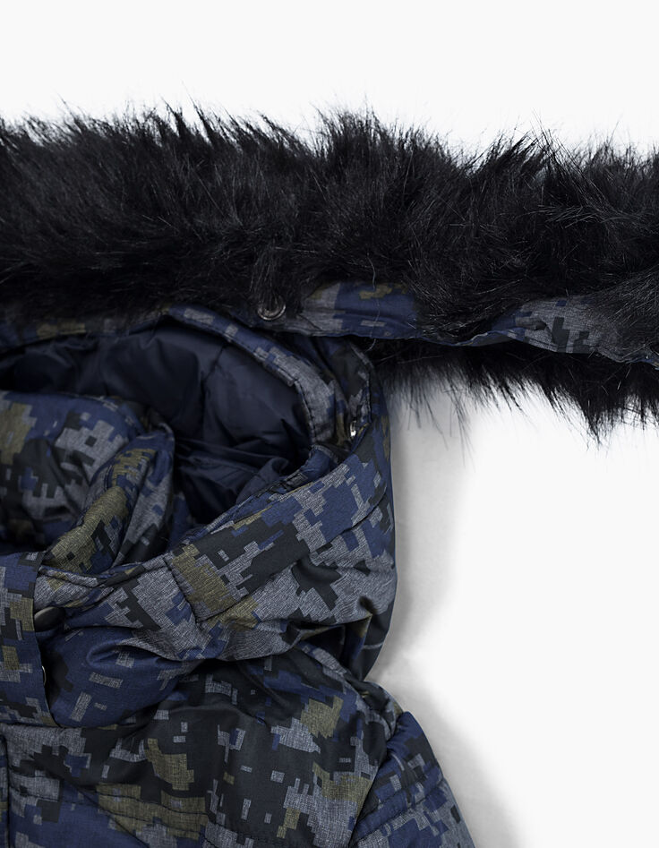 Anorak índigo estampado camuflaje pixelado niño -7 Anorak índigo estampado camuflaje pixelado niño -7