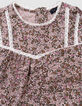 Blouse rose imprimé fleurs d'automne fille-5