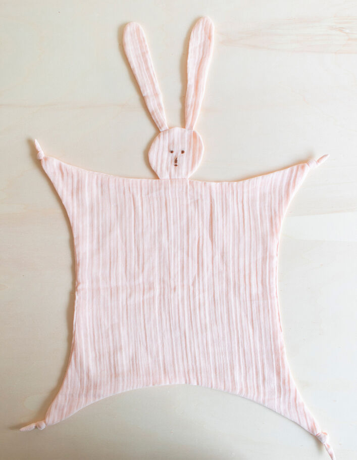 Rosa Hasenkuscheltier aus Biobaumwolle GABRIELLE PARIS -1