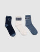 Sokken blauw, ecru, marine jongens-1