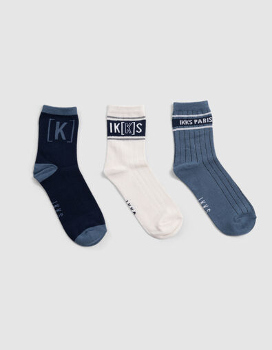 Sokken blauw, ecru, marine jongens - IKKS