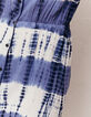 Damenkleid mit Knöpfen vorne und blau-weißem Tie-Dye-5