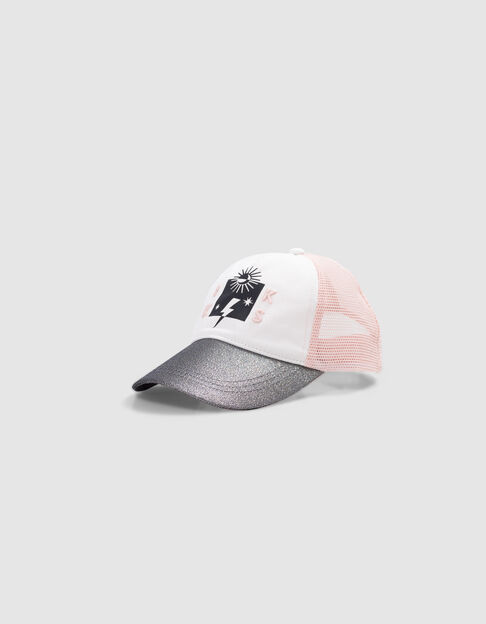 Casquette rose et blanche visière silver fille - IKKS
