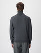 Jersey gris cuello alto 100 % lana para hombre-3