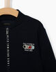 Blaue Jungenbomberstrickjacke IKKS Fun hinten -4