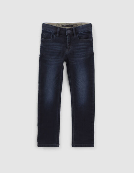 Boys’ blue black slim jeans with chevron topstitching 