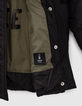 Parka noire bi mati&egrave;re &agrave; capuche fille-4