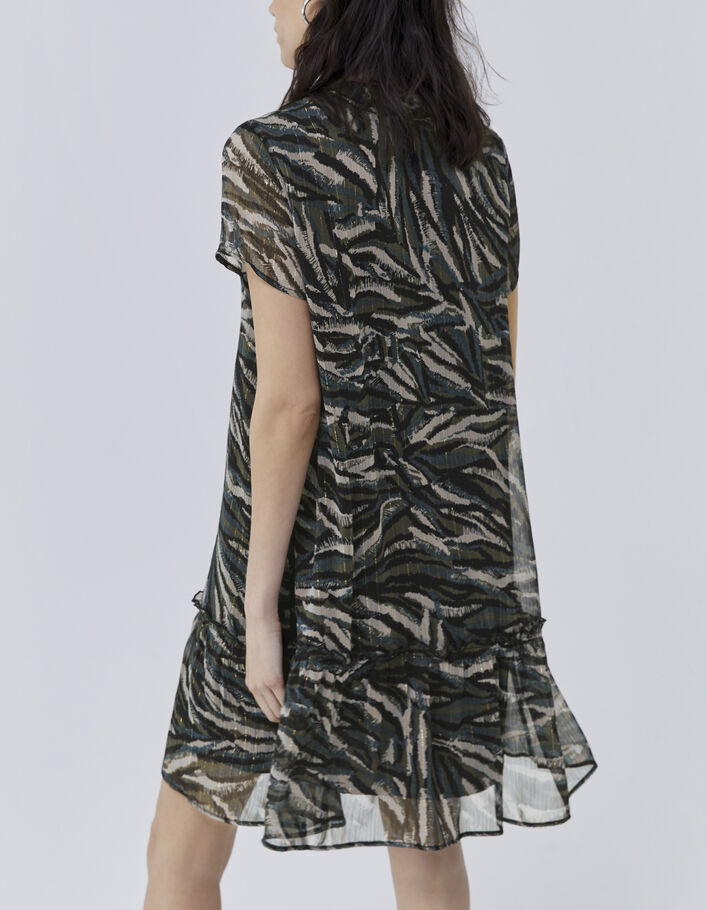 Women’s khaki camouflage jungle print dress - IKKS