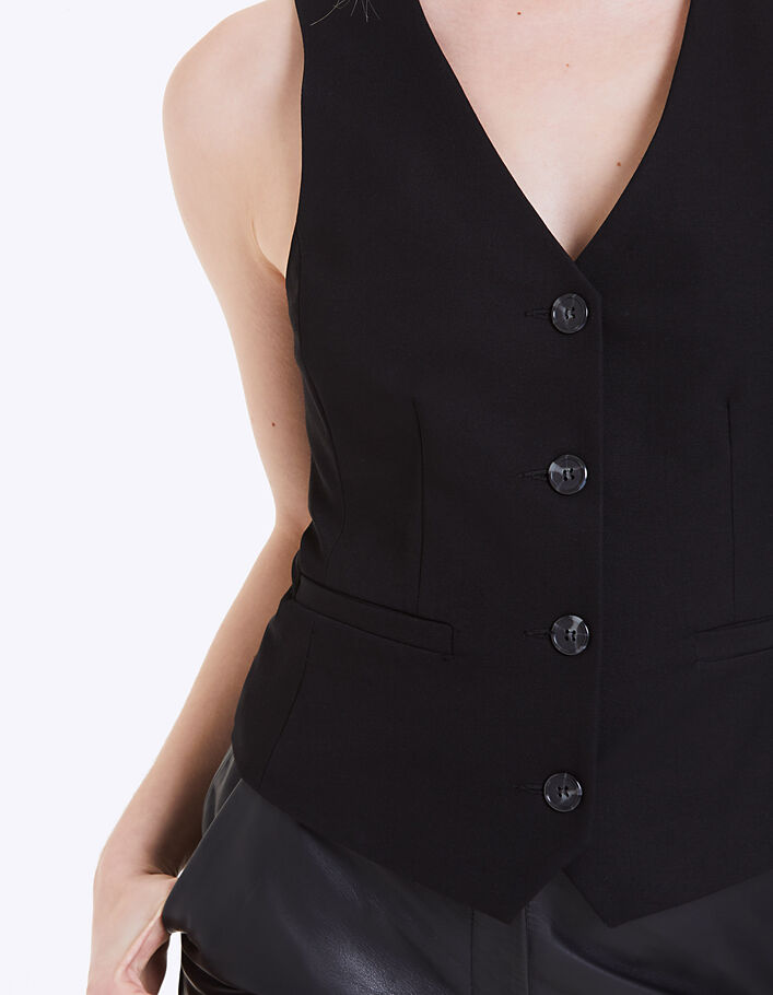 Gilet tailleur sans manches doublure imprimé zèbre femme IKKS