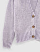 Lila vest chenilletricot meisjes -5