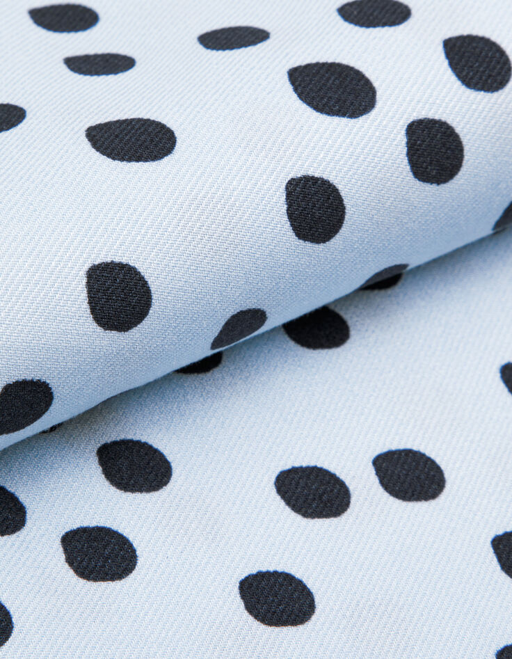 Top caraco fines bretelles bleu motif pois Femme-9