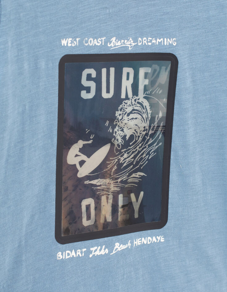 Camiseta azul gafas, surf y playa niño-2