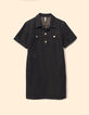 Robe en jean marron imprim&eacute; l&eacute;opard I.Code-7