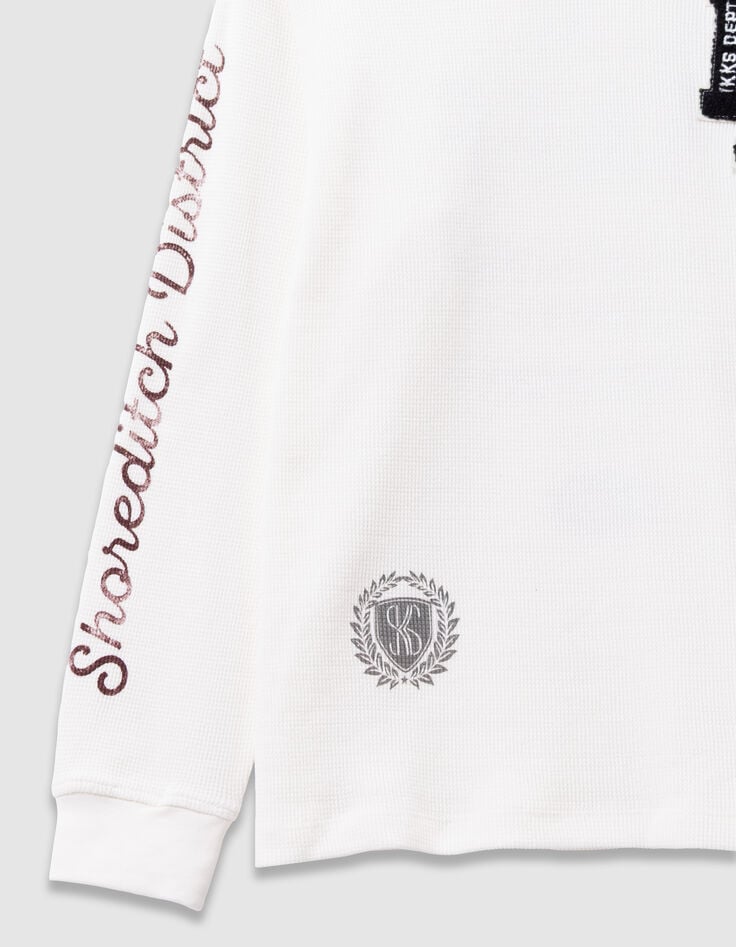 Wit T-shirt lange mouwen honingraat jongens-6 Wit T-shirt lange mouwen honingraat jongens-6