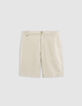 Men’s beige linen and cotton Bermudas-6