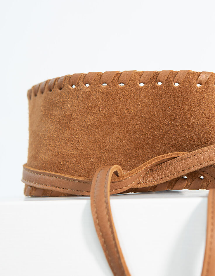 Ceinture large camel femme-2
