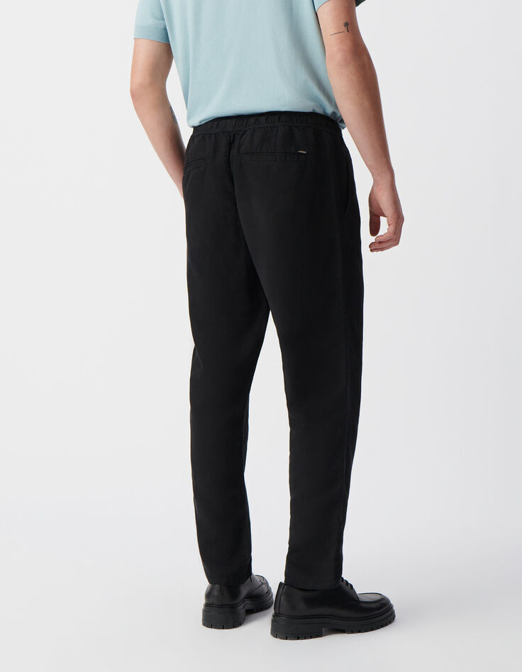 Zwarte JOGGER-broek Lyocell® en linnen Heren-3