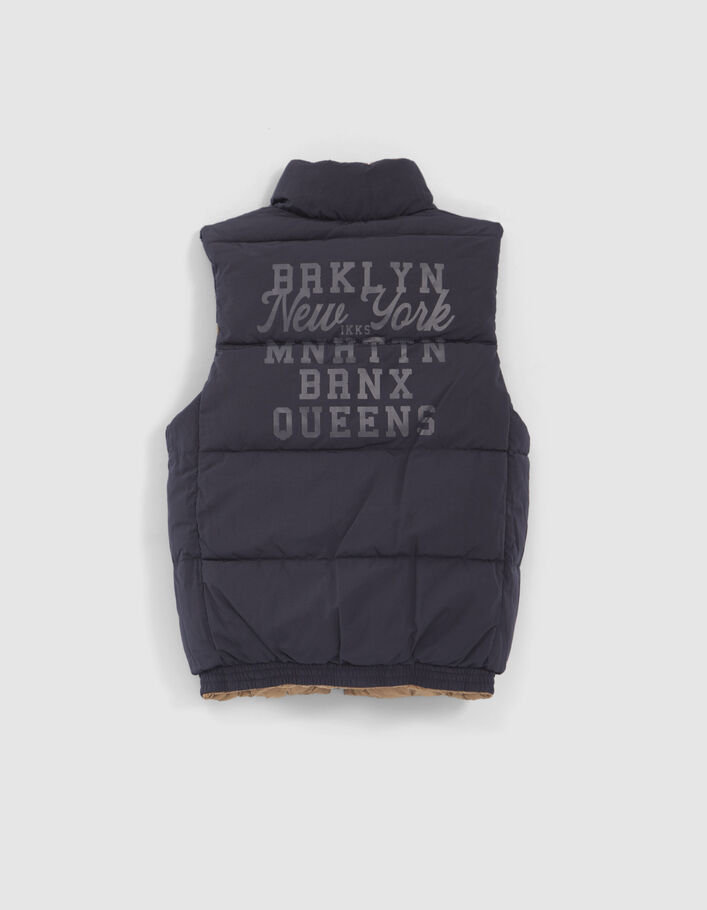 Omkeerbare bodywarmer camel en marine jongens-4