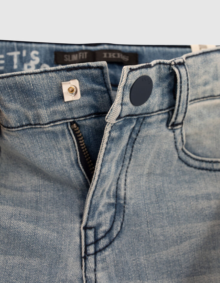 Jean slim bleu avec ceinture tressée garçon-8