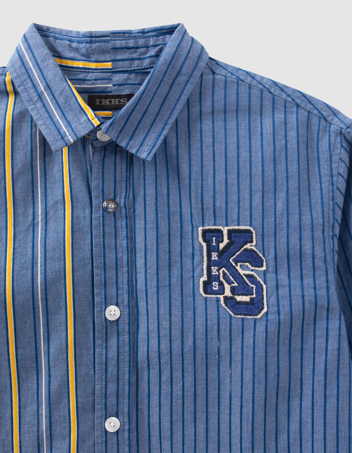Boys’ blue shirt with striped mix-3