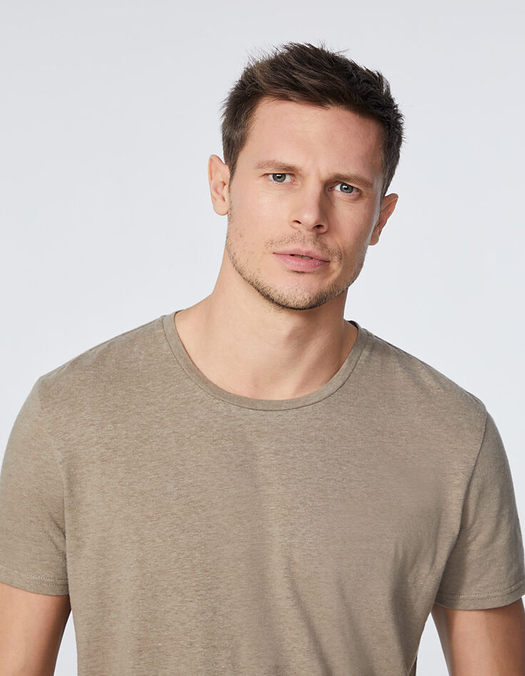 Men’s mink cotton and hemp round-neck T-shirt-4