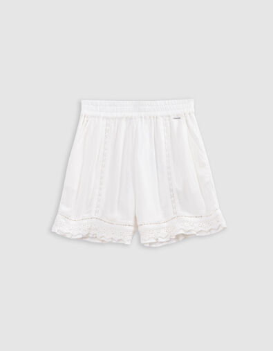 Short écru détails dentelle esprit bohème fille - IKKS