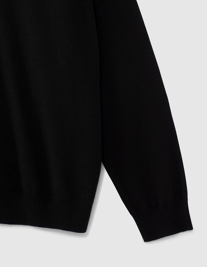 Schwarzes Herrenpoloshirt aus Mischgewebe mit Interlock-5