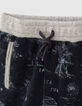 Navy sweatbermuda toile de Jouy-print jongens -2